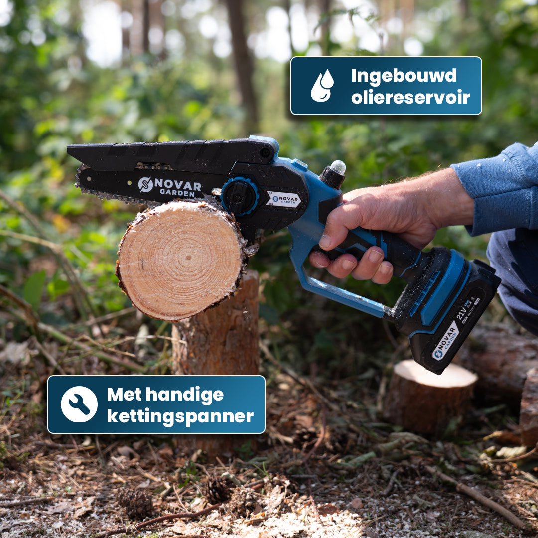 Mini Kettingzaag NG3 - Met Koffer, Oplader & 2x Accu (2.0Ah)