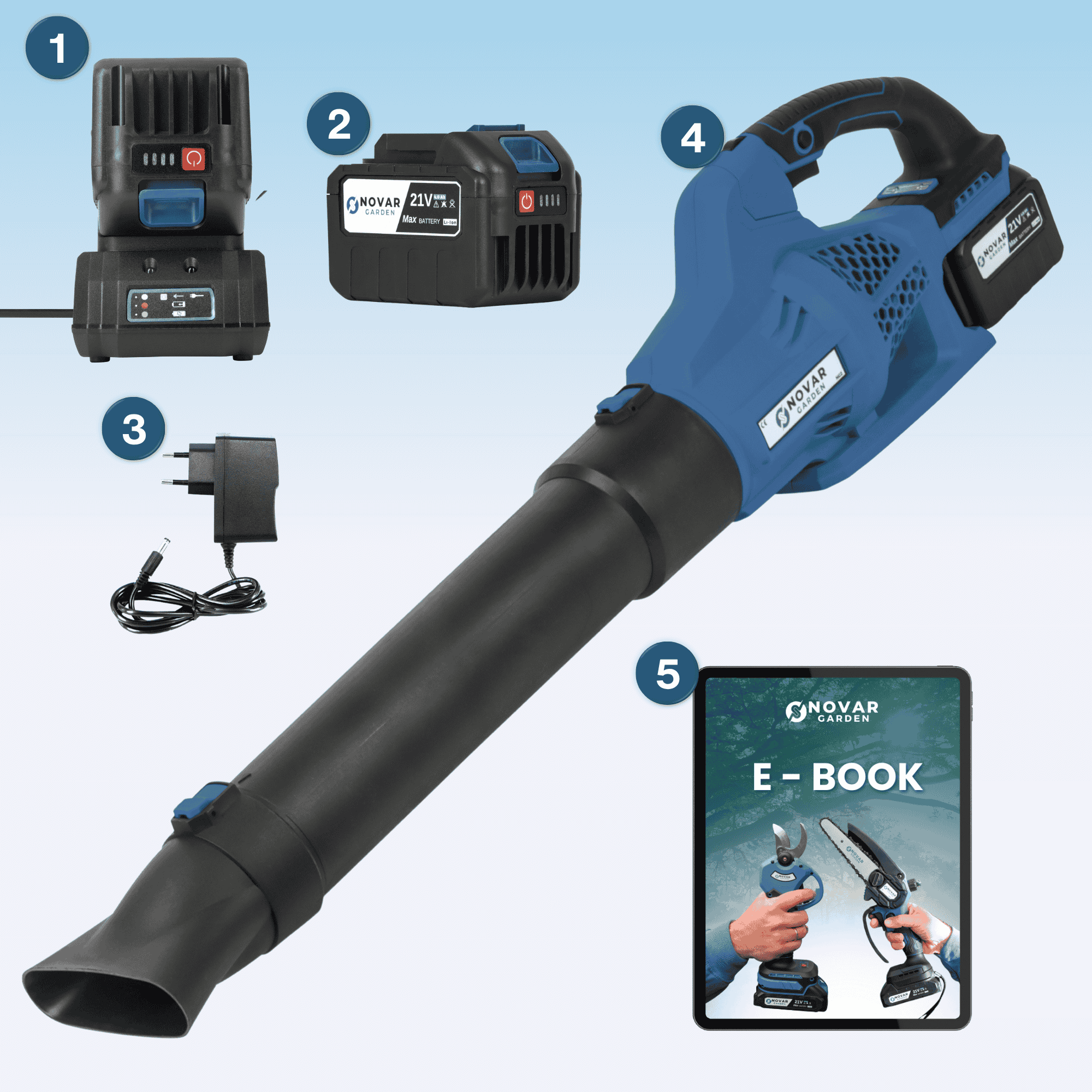 Accu Bladblazer NG2 - Met Accu + GRATIS Accu Snellader NG1