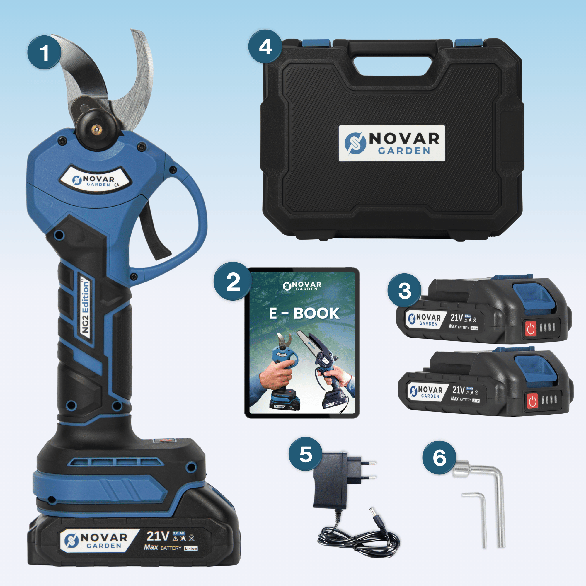 Accu Snoeischaar NG2 - Met Koffer, Oplader & 2x Accu (2.0Ah)