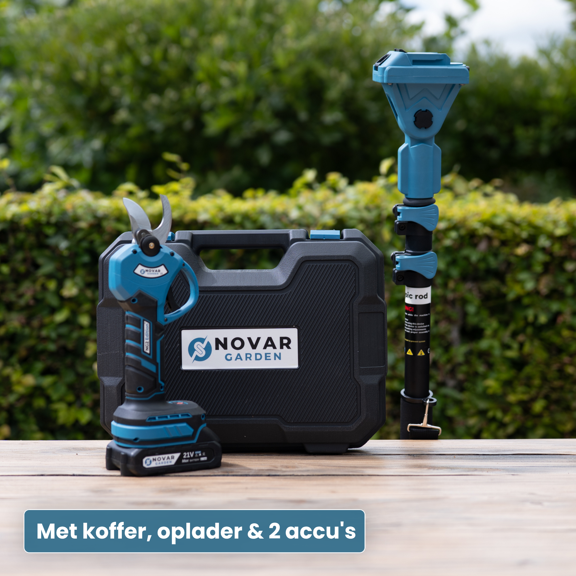 Telescopische Snoeischaar NG2 – Met Koffer, Oplader & 2x Accu (2.0Ah)