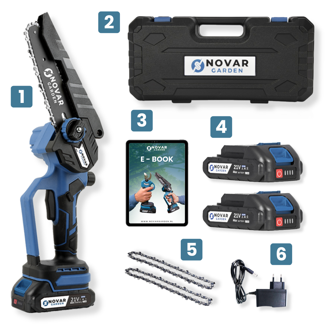 Mini Kettingzaag NG3 - Met Koffer, Oplader & 2x Accu (2.0Ah)