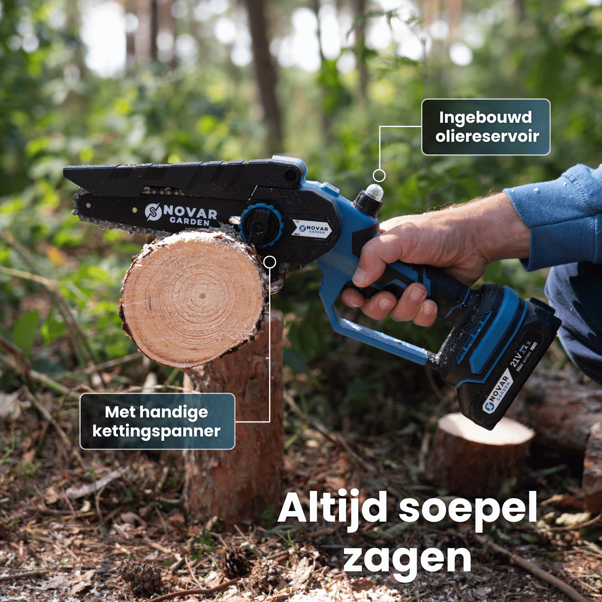 Mini Kettensäge NG2 - Mit Koffer & 2 Akkus