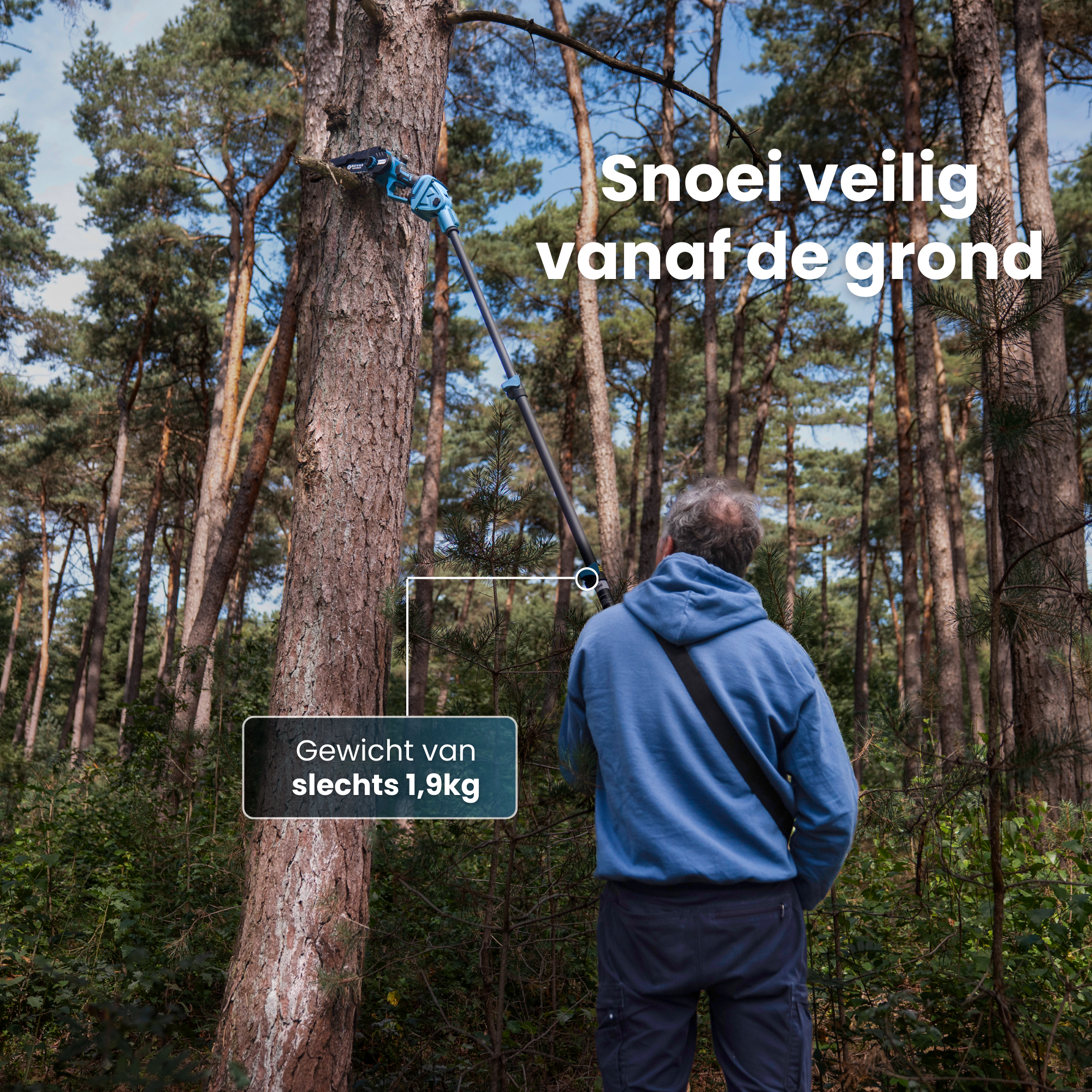 Telescopische Kettingzaag NG3 – Met Koffer & 2 Accu's (dit is een PRE-ORDER)