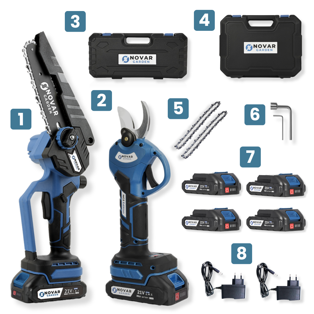 Moeiteloos Snoeien Bundel - Met 2 Koffers, Opladers & 4x Accu (2.0Ah)