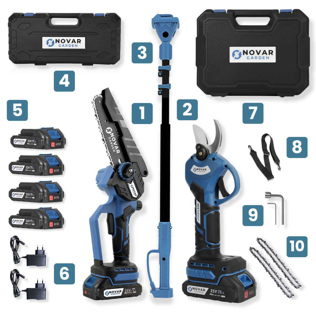 Telescopisch Snoeien Bundel - Met 2 Koffers, Opladers & 4x Accu (2.0Ah)